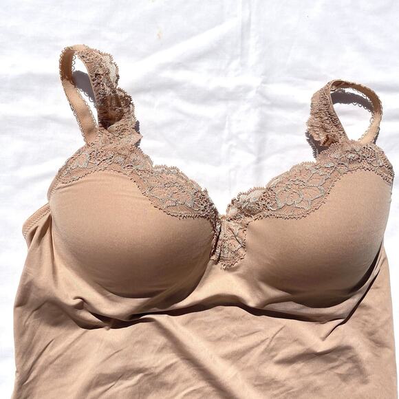 Le Mystere Rouge Lace Cami Top 34B Beige Underwire - Picture 2 of 5